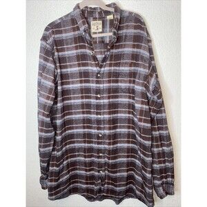 Red Head Flannel plaid Button Shirt Mens Extra L Tall XLT Long Sleeve chore barn